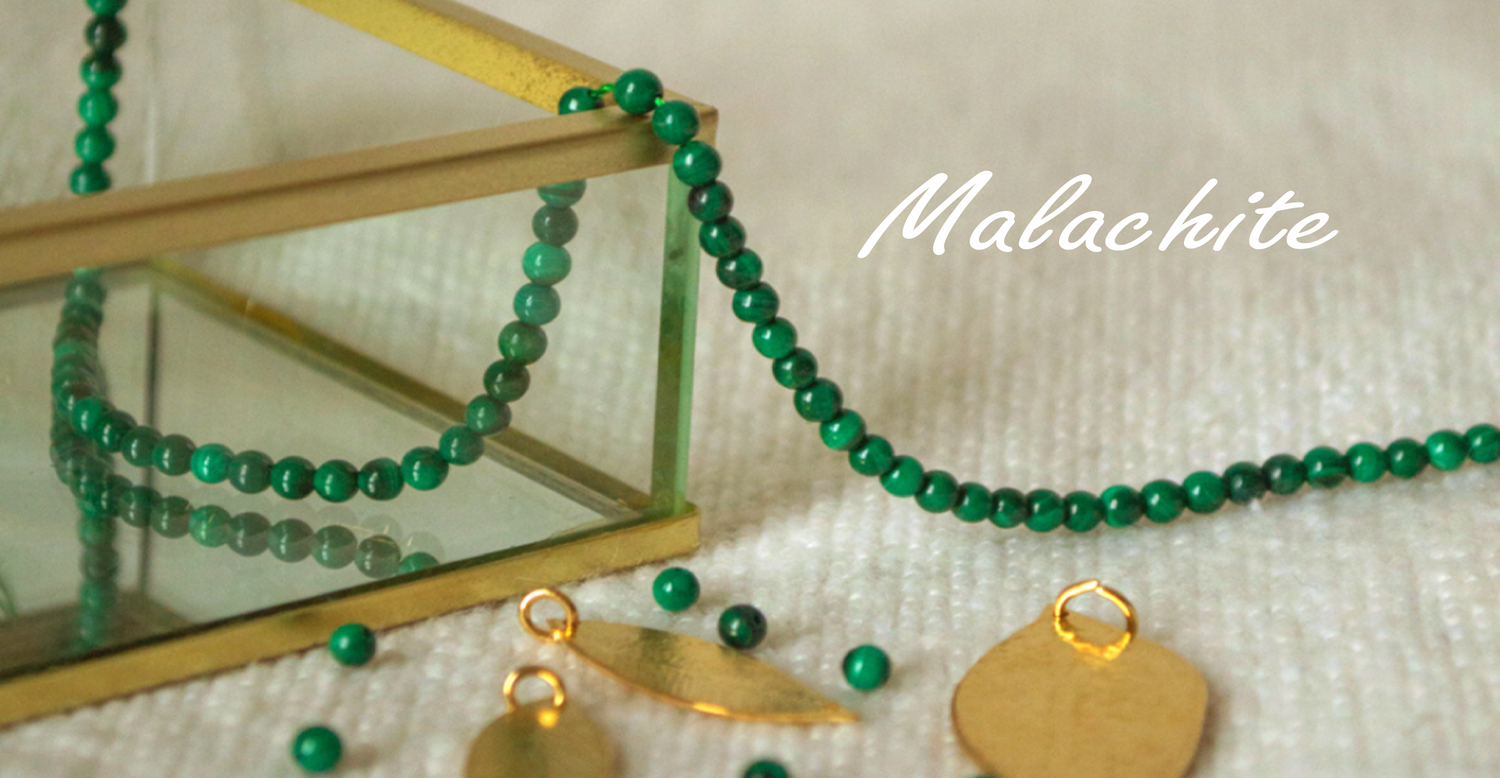 Pierre semi-précieuse Malachite verte bijou LAURIE L. 