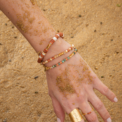 Bracelet or et pierres naturelles sans fermoir