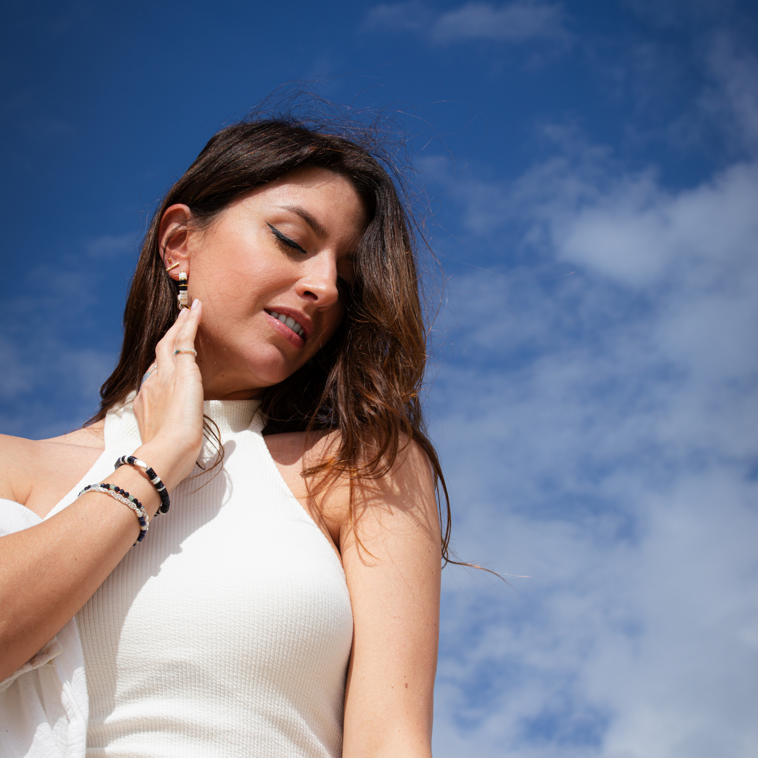 Bracelet Or ou argent et pierres naturelles sans fermoir