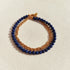 bracelet sans fermoir double tour plaqué or et lapis lazuli