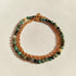 bracelet sans fermoir double tour plaqué or et turquoise