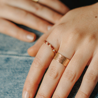 Bague LEILA réglable en plaqué or ou argent et bague perles LAURIE L.