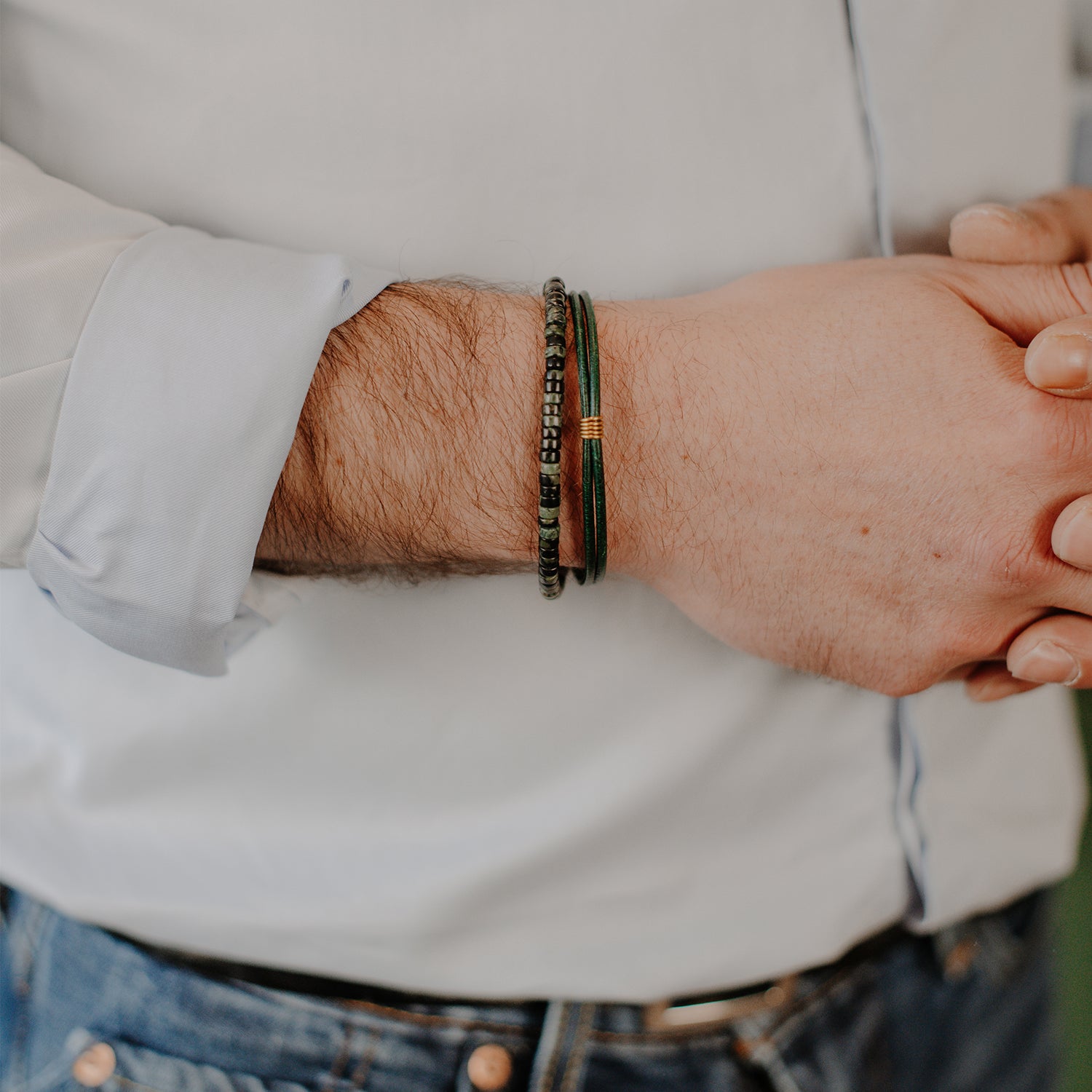 Bracelet homme sans fermoir double tour facile à vivre de LAURIE L. bijoux